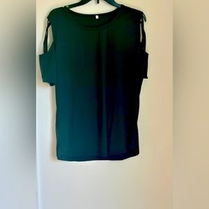 Black Crew neck T-shirt with cut-out arms